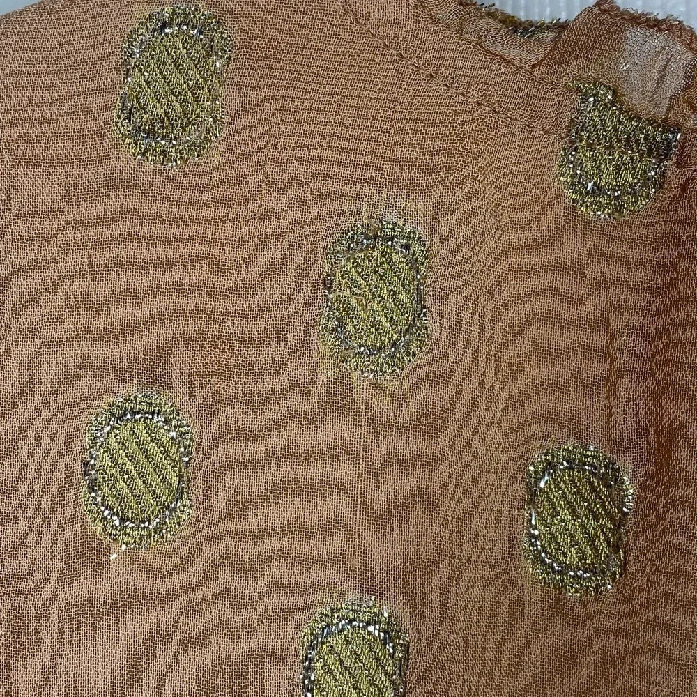 Raga Kenna Metallic Dot Mini Dress Peach Gold Silver Sparkle Womens Size XS - Picture 11 of 11